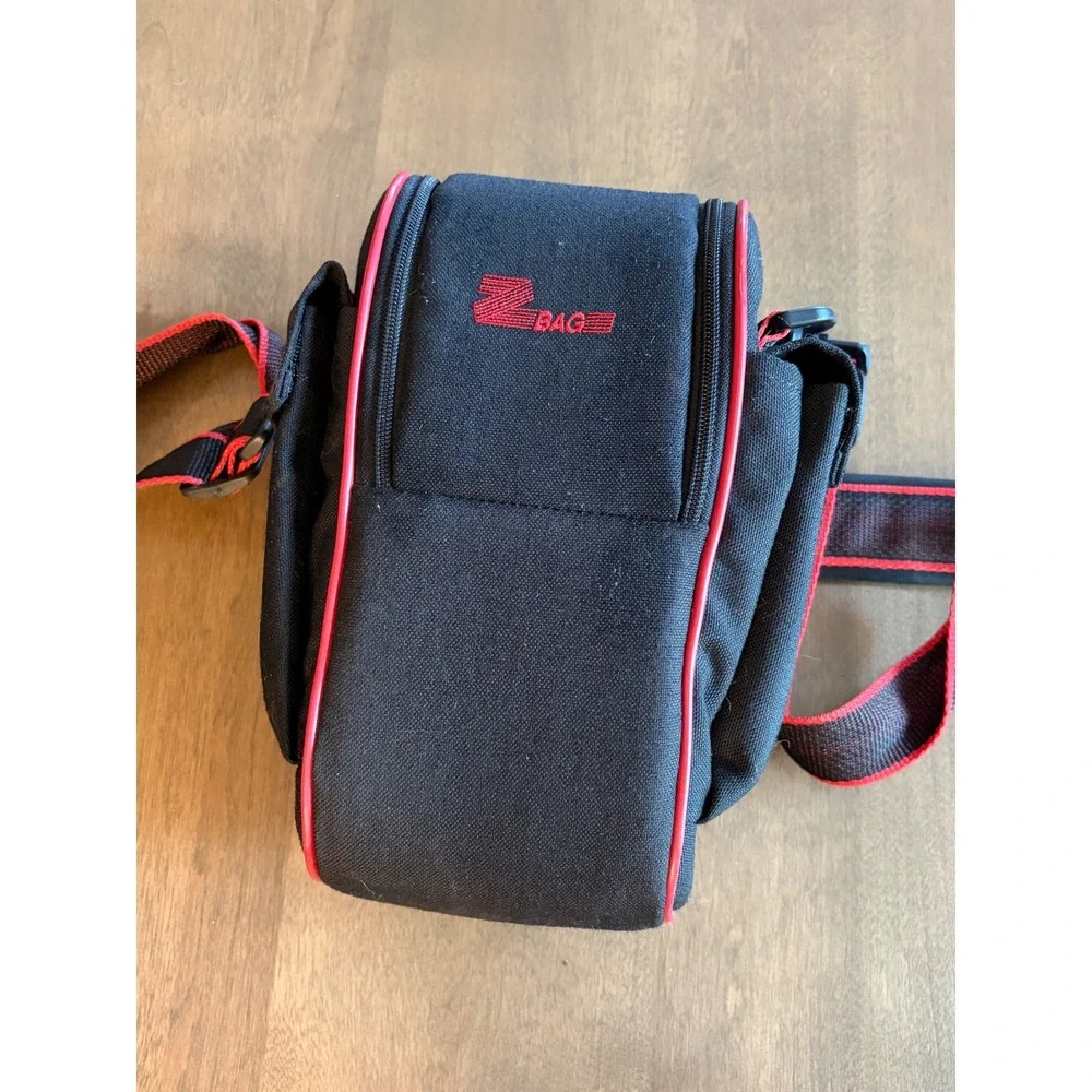 Z Bag Camera Shoulder Bag Black Red Padded Canvas Case with Adjustable Strap